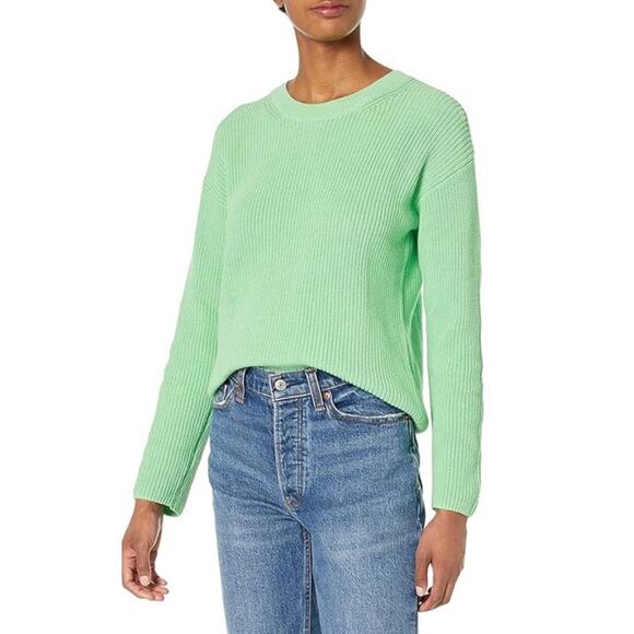 GAP Seafoam Green Knit Crew Neck Sweater Womens XS Cotton - Picture 1 of 9